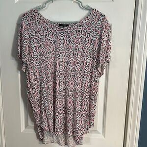 Women's Pink and Black Patterned Top